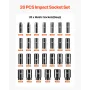 Impact Socket Set, 1/2 "26 stykker Impact Sockets, Deep Socket