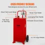 30 Gallon Fuel Caddy, Fuel Storage Tank on 2 Wheels, Portable Gas Caddy with Manuel Transfer Pump, Gasoline Diesel Fuel Containe