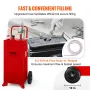 30 Gallon Fuel Caddy, Fuel Storage Tank on 2 Wheels, Portable Gas Caddy with Manuel Transfer Pump, Gasoline Diesel Fuel Containe