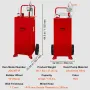 30 Gallon Fuel Caddy, Fuel Storage Tank on 2 Wheels, Portable Gas Caddy with Manuel Transfer Pump, Gasoline Diesel Fuel Containe