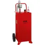 30 Gallon Fuel Caddy, Fuel Storage Tank on 2 Wheels, Portable Gas Caddy with Manuel Transfer Pump, Gasoline Diesel Fuel Containe