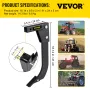 Hitch Mounted Ripper, 16\" Shank Length Box Scraper Shank, 4 Hole Site Box Blade for Tractor, 2 Locating Pins Ripper Shank, 2 Pl
