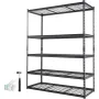 Storage Shelving Unit, 5-Tier Adjustable, 2000 lbs Capacity, Heavy Duty Garage Shelves Metal Organizer Wire Rack, Black, 60" L x