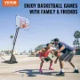 Basketball Hoop, 7.6-10 ft Adjustable Height Portable Backboard System, 50 inch Basketball Hoop & Goal, Kids & Adults Basketball