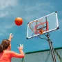 Basketball Hoop, 7.6-10 ft Adjustable Height Portable Backboard System, 50 inch Basketball Hoop & Goal, Kids & Adults Basketball
