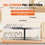 Pan and Pot Rack, 2-Tier Expandable Pull Out Under Cabinet Organizer, Cookie Sheet Baking Pans Tray Racks, Adjustable Wire Divid