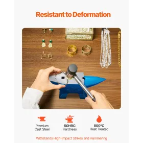 lacksmith Anvil Steel Anvil 10kg Solid Heat Treated Round Horn Metal Work