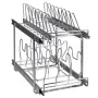 Pan and Pot Rack, 2-Tier Expandable Pull Out Under Cabinet Organizer, Cookie Sheet Baking Pans Tray Racks, Adjustable Wire Divid