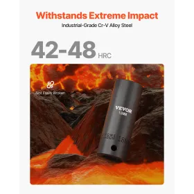 Impact Socket Set 1/2 Inches 43 Piece Impact Sockets, Standard Socket Assortment, 1/2 Inches Drive Socket Set 6-Point Sockets
