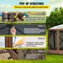 Gazebo Screen Tent, 10 x 10 ft, 6 Sided Pop-up Camping Canopy Shelter Tent with Mesh Windows, Portable Carry Bag, Ground Stakes,