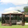 Gazebo Screen Tent, 10 x 10 ft, 6 Sided Pop-up Camping Canopy Shelter Tent with Mesh Windows, Portable Carry Bag, Ground Stakes,