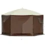 Gazebo-telt med skærm, 10 x 10 fod, 6-sidet pop-up-campingtelt