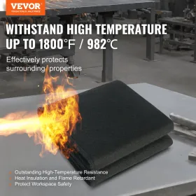 Carbon Felt Welding Blanket, 27" x 12" Flame Retardant Welding Blankets, Up To 1800Â°F Heat Resistant Blanket Set, Cuttable