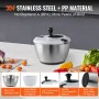 Stainless Steel Salad Spinner, 4.75Qt, One-handed Easy Press Large Vegetable Dryer Washer, Lettuce Cleaner and Dryer with 304 St
