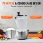 Rustfrit stål salatspinner, 4,75QT, enhåndet let presse stor