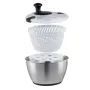 Rustfrit stål salatspinner, 4,75QT, enhåndet let presse stor