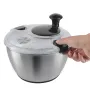 Rustfrit stål salatspinner, 4,75QT, enhåndet let presse stor