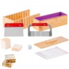 Soap Making Kit, Bamboo Cutting Box and Inner Box with Silicone Mold, Stainless Steel Straight Cutter and Wavy Cutter, 100 Bags