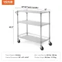 Kitchen Utility Cart, 3 lag, ledningskurv med 661 kg kapacitet
