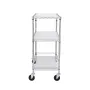 Kitchen Utility Cart, 3 Tiers, Wire Rolling Cart with 661LBS Capacity, Steel Service Cart on Wheels, Metal Storage Trolley with 