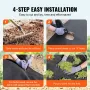 Non Woven Geotextile Fabric Under Gravel, 1.8 x 30.5 m 271g/㎡ Driveway Fabric Landscape Fabric, Heavy Duty Weed Barrier Fabric, 