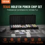 Pokerchipsæt, 500-delt pokersæt, komplet pokerspilsæt med