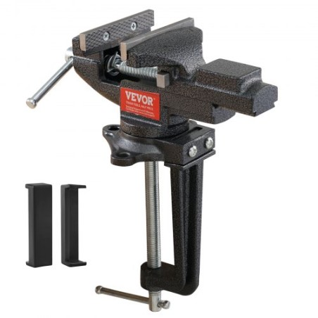 Bench Vise, 2.2 inch Dual-Purpose Table Vise for Workbench, Clamp-on Vise with Multifunctional Jaw and 360Â° Swivel Base, for