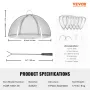 Firepit Spark Screen Lid, 914.4mm Diameter, Outdoor Firepit Ring Cover Round Accessories, Fire Pit Metal Cover, Easy-Opening Sta