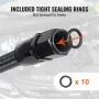 8AN Fuel Line Kit, 20 FT Fuel Hose Kit, 0.43" Nylon Stainless Steel Braided Fuel Line Oil/Gas/Diesel Hose End Fitting Kit, with 