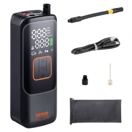 Tire Inflator Portable Air Compressor, 150 PSI Electric Air Pump, 4000mAh Rechargeable Tire Pump with Auto-Off Function, LCD
