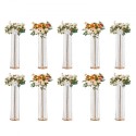 10PCS 35.43inch /90cm Tall Crystal Wedding Flowers Stand, Luxurious Centerpieces Flower Vases Crystal Gold Vase Metal, Perfect