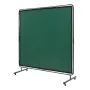 Welding Screen with Frame, 1.8 x 1.8 m Welding Curtain Screen, Flame-Resistant Vinyl Welding Protection Screen on 4 Swivel Wheel