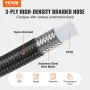 6AN Fuel Line Kit, 25 FT Fuel Hose Kit, 5/16" Nylon Stainless Steel Braided PTFE Fuel Line Kit, E85/Oil/Gas/Diesel Hose End Fitt