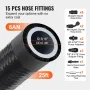6AN Fuel Line Kit, 25 FT Fuel Hose Kit, 5/16" Nylon Stainless Steel Braided PTFE Fuel Line Kit, E85/Oil/Gas/Diesel Hose End Fitt