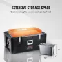 Insulated Food Pan Carrier, 36Qt Capacity, Stackable Catering Hot Box with 3 Stainless Steel Pans, Top Load LLDPE Food Warmer wi