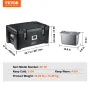 Insulated Food Pan Carrier, 36Qt Capacity, Stackable Catering Hot Box with 3 Stainless Steel Pans, Top Load LLDPE Food Warmer wi