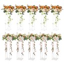 10PCS 23.6inch/60cm High Wedding Flower Stand, With Acrylic Laminate,Acrylic Vase Column Geometric Centerpiece Stands, Floral