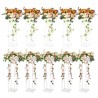 10PCS 23.6inch/60cm High Wedding Flower Stand, With Acrylic Laminate,Acrylic Vase Column Geometric Centerpiece Stands, Floral