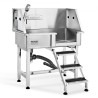 864MM Pet Dog Bathing Station w/Ramp, Professional Stainless Steel Dog Grooming Tub w/ Storage Drawer, Faucet,Rich Accessory,