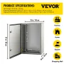 NEMA Steel Enclosure, 60x40x25 cm NEMA 4X Steel Electrical Box, IP66 Waterproof & Dustproof, Outdoor/Indoor Electrical Junction 