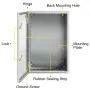 NEMA Steel Enclosure, 60x40x25 cm NEMA 4X Steel Electrical Box, IP66 Waterproof & Dustproof, Outdoor/Indoor Electrical Junction 