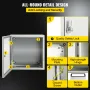 NEMA Steel Enclosure, 40x40x20 cm NEMA 4X Steel Electrical Box, IP66 Waterproof & Dustproof, Outdoor/Indoor Electrical Junction 