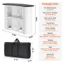 Portable Tradeshow Podium Table, 130 × 46,5 × 95 cm, Display Exhibition Counter Stand Booth Fair with Wall, Foldable Promotion R