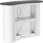 Portable Tradeshow Podium Table, 130 × 46,5 × 95 cm, Display Exhibition Counter Stand Booth Fair with Wall, Foldable Promotion R