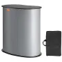 Portable Tradeshow Podium Table, 90 × 49 × 94 cm, Display Exhibition Counter Stand Booth Fair with Wall, Foldable Promotion Reta
