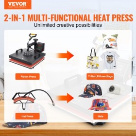 Heat Press Machine, 15x15inch / 38x38cm, 2IN1 Clamshell Sublimation Transfer Printer with Teflon Coating, Digital Precise Heat