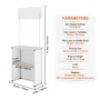 Portable Tradeshow Podium Table, 78,5 × 38 × 181,5 cm, Display Exhibition Counter Stand Booth Fair with Wall, Foldable Promotion