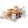 12"W x 17"D Pull Out Cabinet Organizer, Heavy Duty Slide Out Pantry Shelves, Chrome-Plated Steel Roll Out Drawers, Sliding