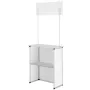 Portable Tradeshow Podium Table, 78,5 × 38 × 181,5 cm, Display Exhibition Counter Stand Booth Fair with Wall, Foldable Promotion