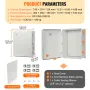Outdoor Electrical Junction Box, 350 x 250 x 150 mm, ABS Plastic Electrical Enclosure Box with Hinged Cover Stainless Steel Latc